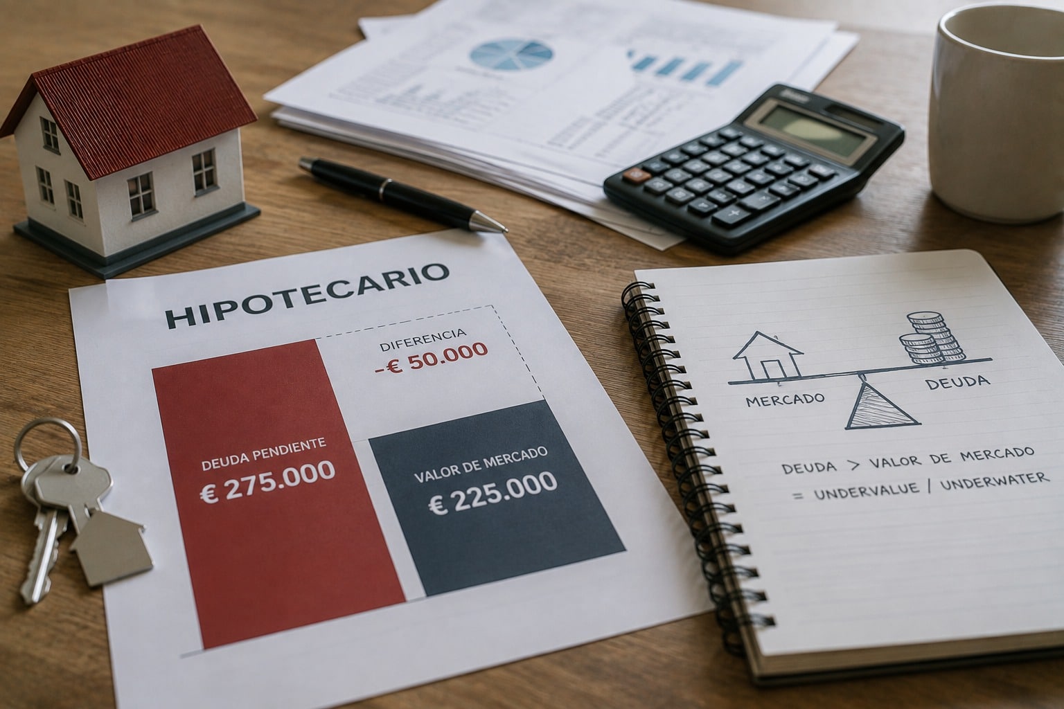 Diferencia negativa en el valor de la vivienda que desea vender